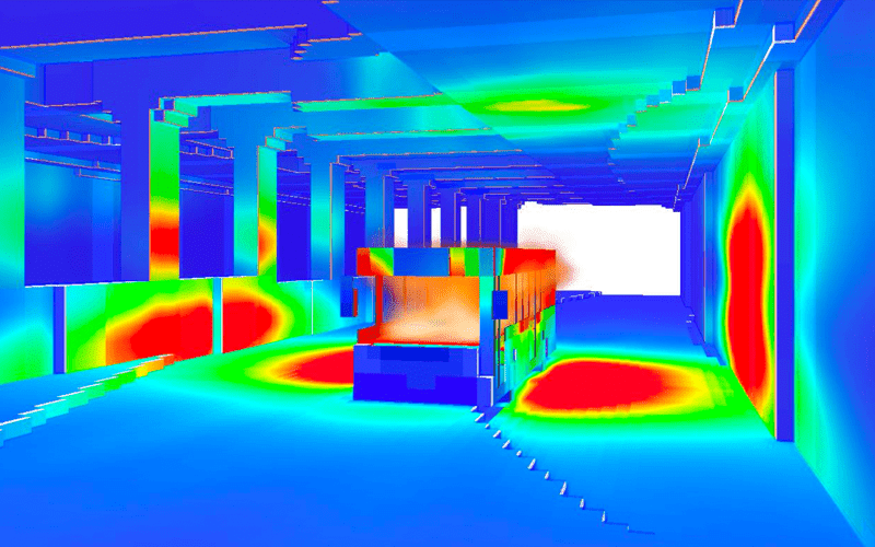 Bus fire scenario inside tunnel model